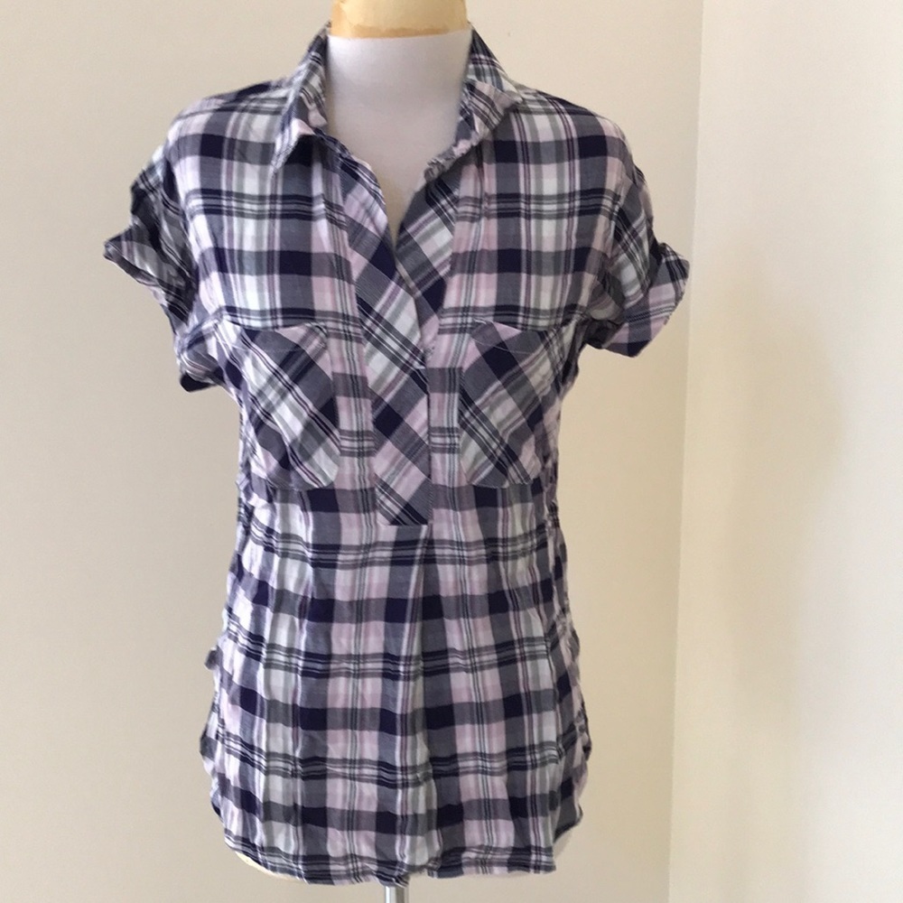 New! William Rast Small Lydia Roan plaid top.
